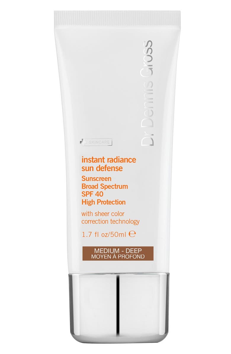 Dr. Dennis Gross Skincare Dr. Dennis Gross Instant Radiance Sun Defense Sunscreen Broad Spectrum SPF 40, Main, color, 