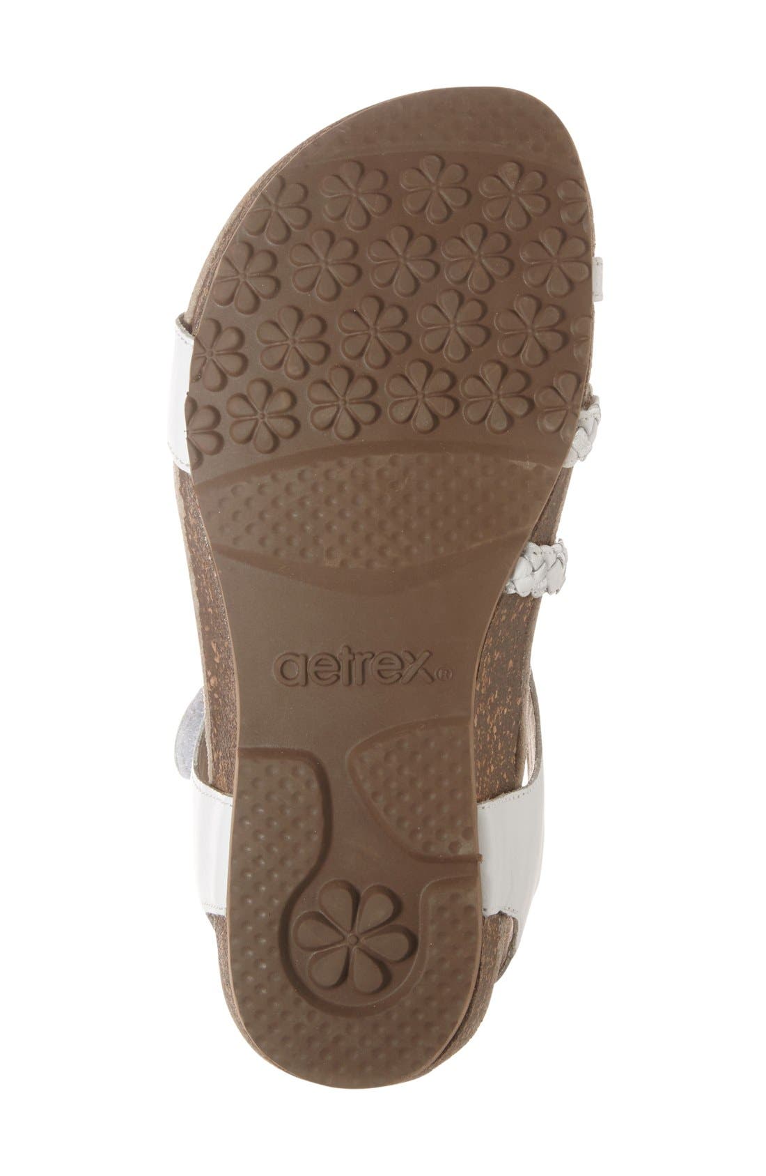Jillian Braided Leather Strap Sandal, Alternate, color, WHITE LEATHER