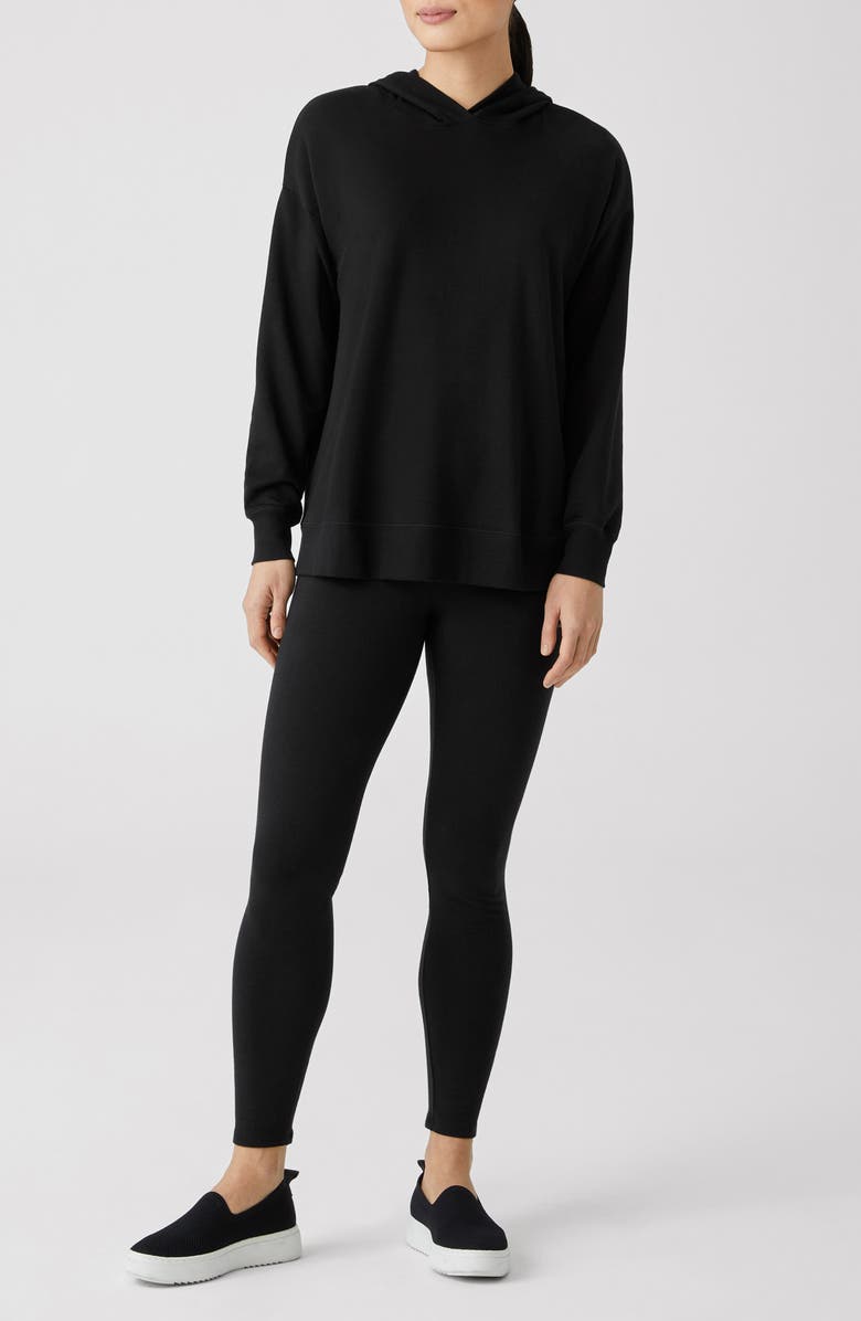 Eileen Fisher Boxy Fleece Hoodie, Alternate, color, 