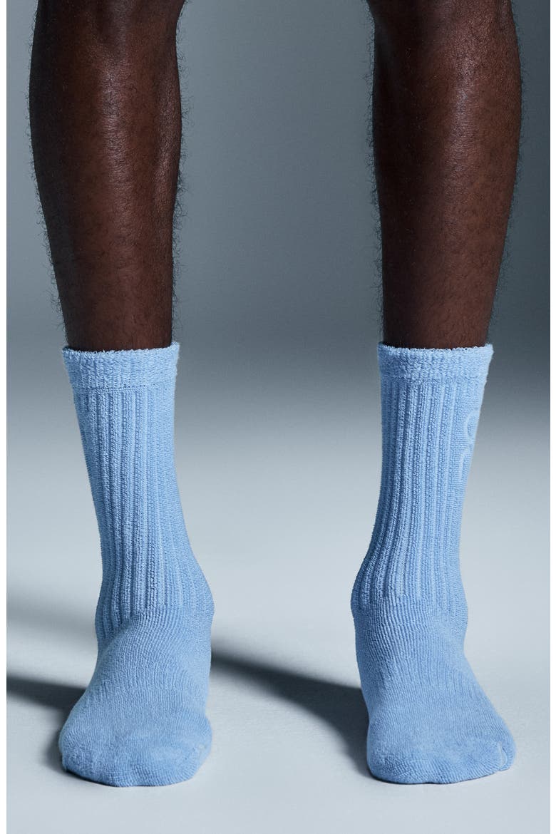 Cotton Terry Crew Socks, Alternate, color, STRATOSPHERE