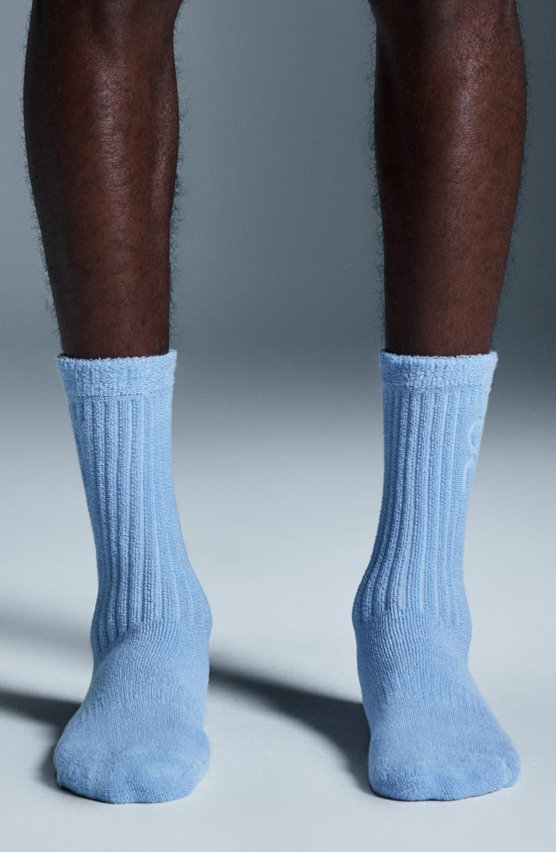 On Cotton Terry Crew Socks, Alternate, color, Stratosphere