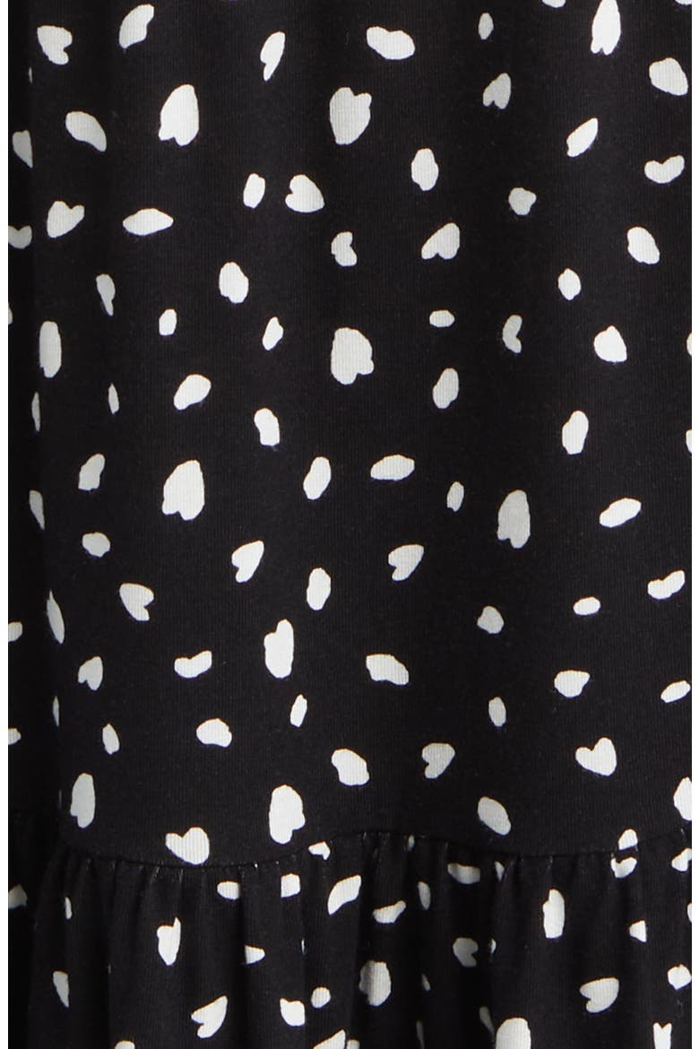 Tiered Tie Back Midi Dress, Alternate, color, BLACK/ IVORY