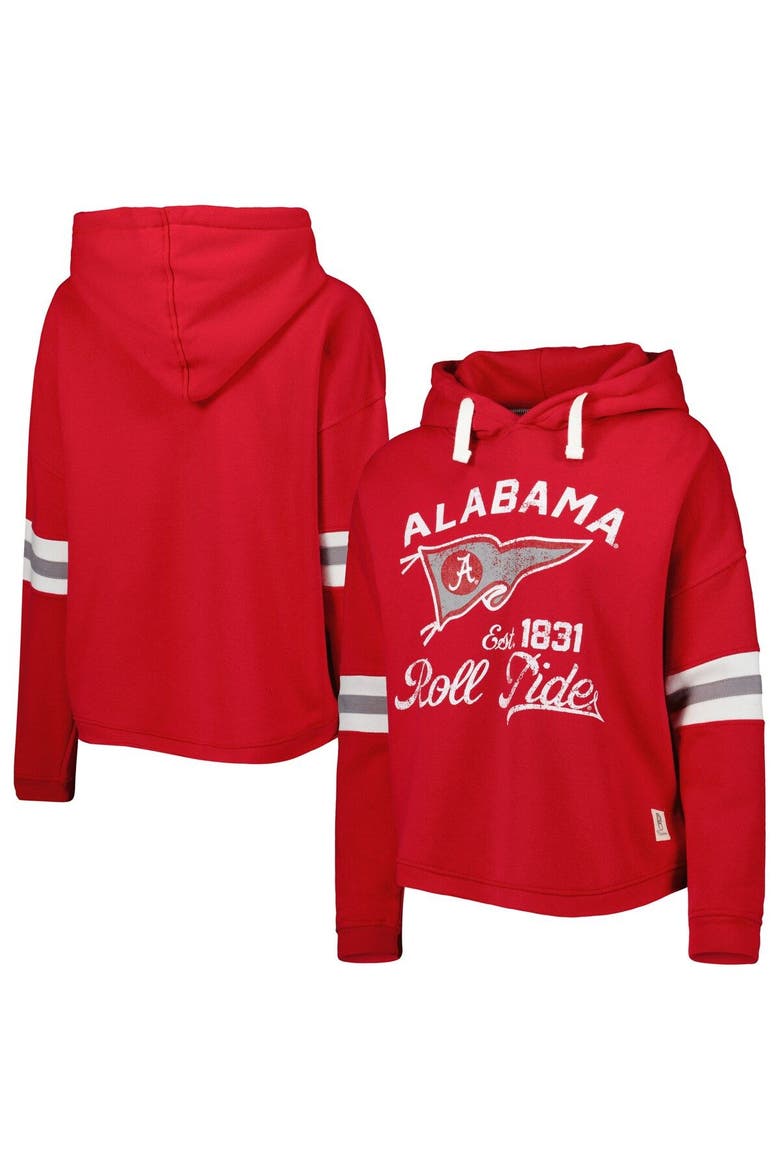 Women's Pressbox Crimson Alabama Crimson Tide Super Pennant Pullover Hoodie, Main, color, Crimson