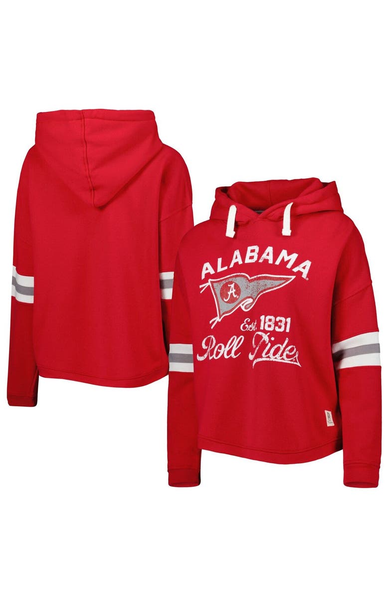 PRESSBOX Women's Pressbox Crimson Alabama Crimson Tide Super Pennant Pullover Hoodie, Main, color,