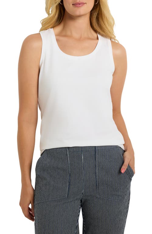 Nic + Zoe Nic+zoe Perfect Stretch Cotton Knit Tank In Paper White