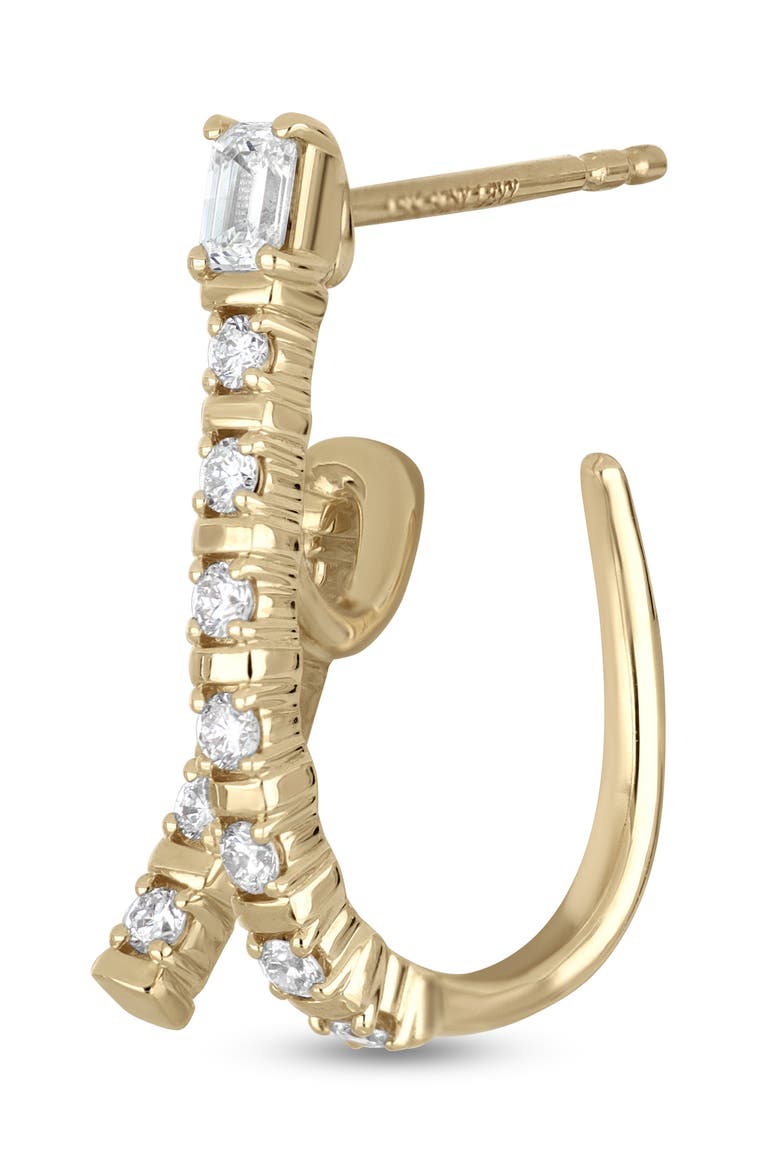18K Gold Gatsby Diamond Hoop Earrings, Alternate, color, 18KY GOLD