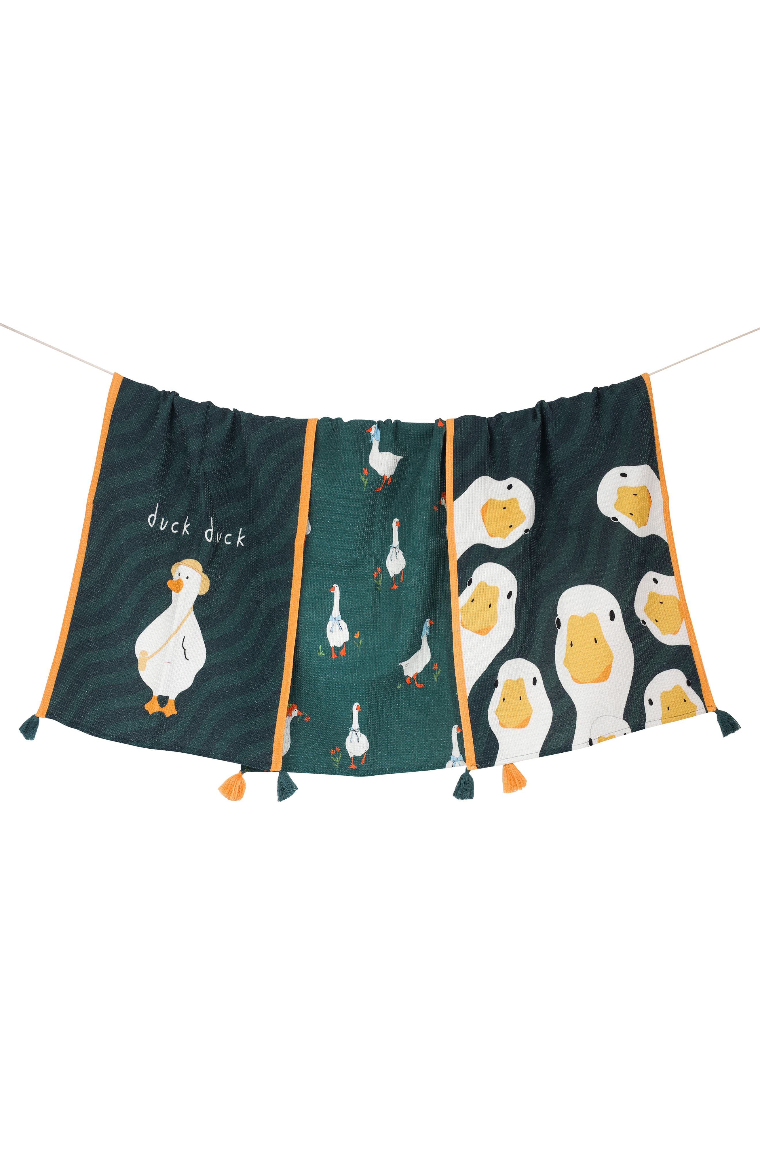 Tiramisu The Anatole Duck Set of 3 Cotton Kitchen Towels