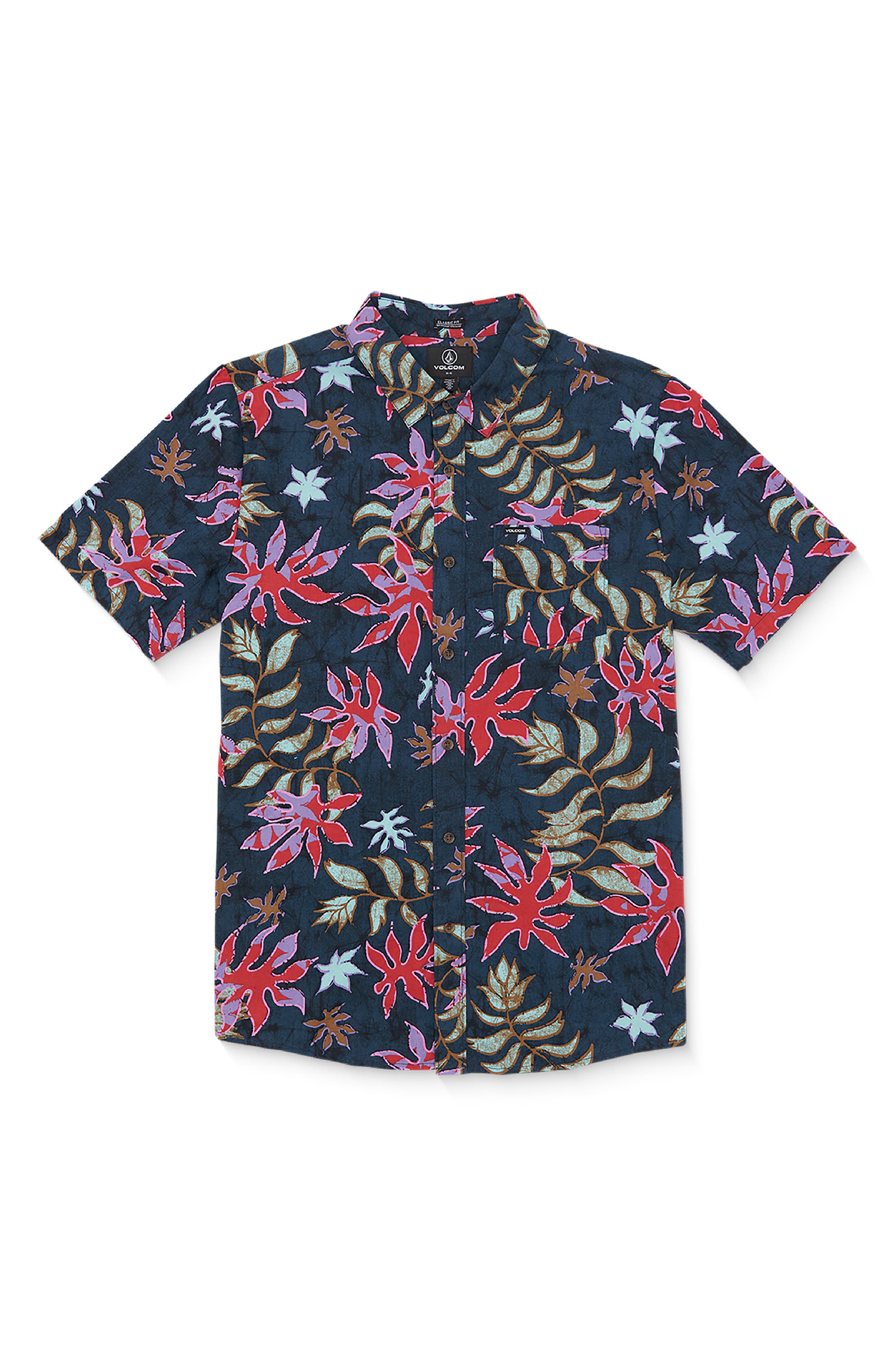 Floral Motion Short Sleeve Button-Up Shirt