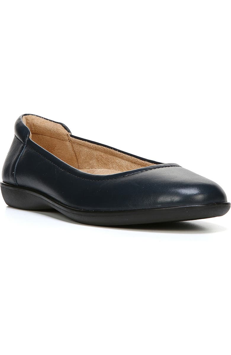 Naturalizer Flexy Leather Flat - Wide Width Available, Main, color, Navy