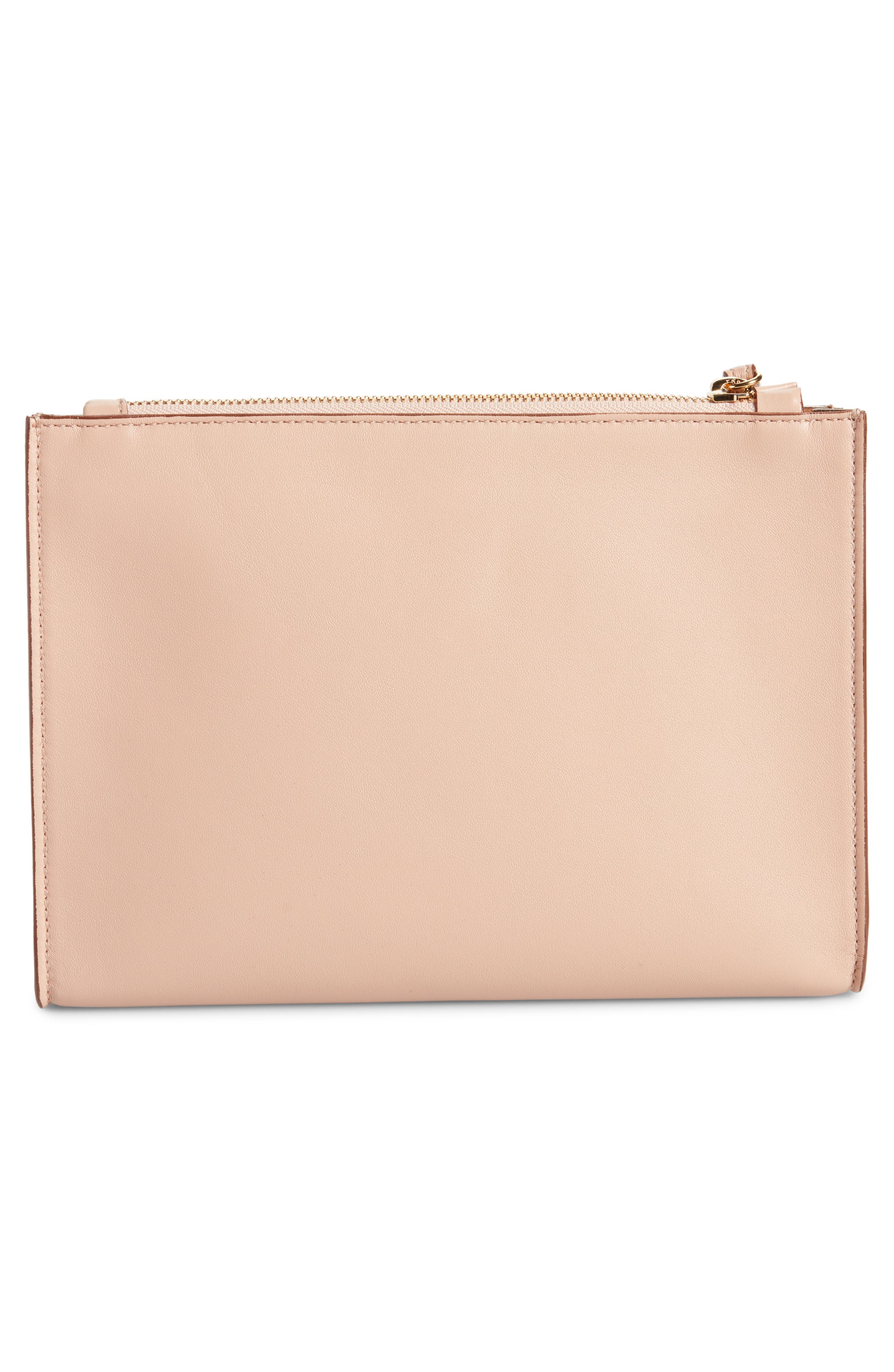 Alter Faux Nappa Leather Wristlet Clutch, Alternate, color, POWDER PINK