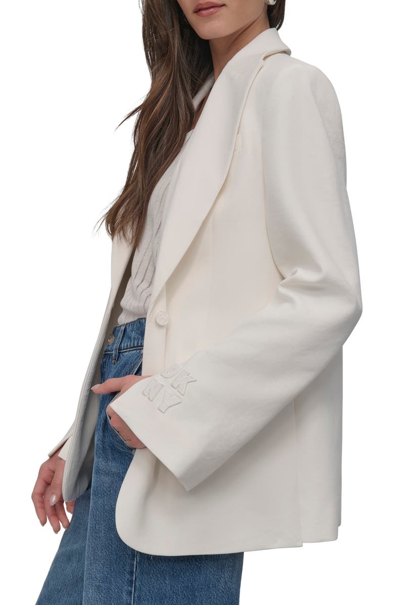 DKNY Logo Patch Blazer, Alternate, color,