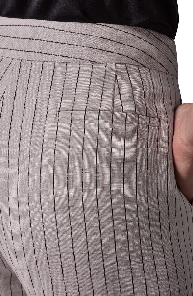 Donna Karan New York Mid Rise Wide Leg Pinstripe Pants, Alternate, color, 