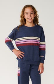 Rip Curl Kids' Surf Revival Stripe Cotton Blend Fleece Sweatshirt