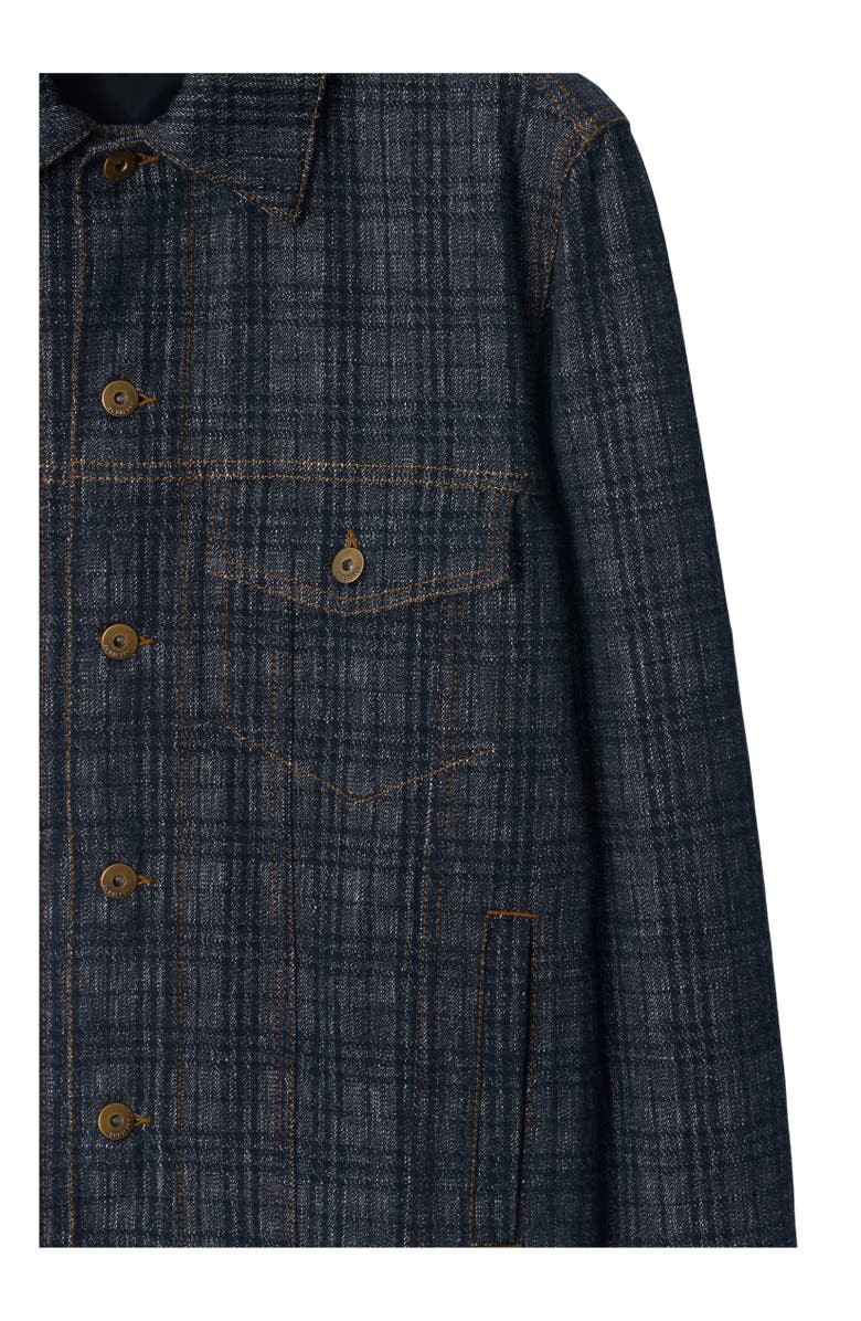 Burberry Check Denim Jacket, Alternate, color, Indigo Blue