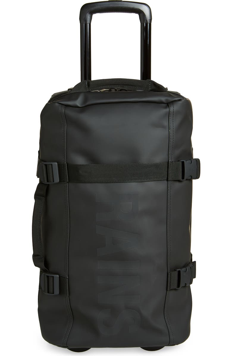 Rains Small Travel Waterproof Carry-On Luggage, Main, color, Black