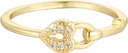 Adornia 14k Gold Plated Cubic Zirconia Sideways Heart Ring