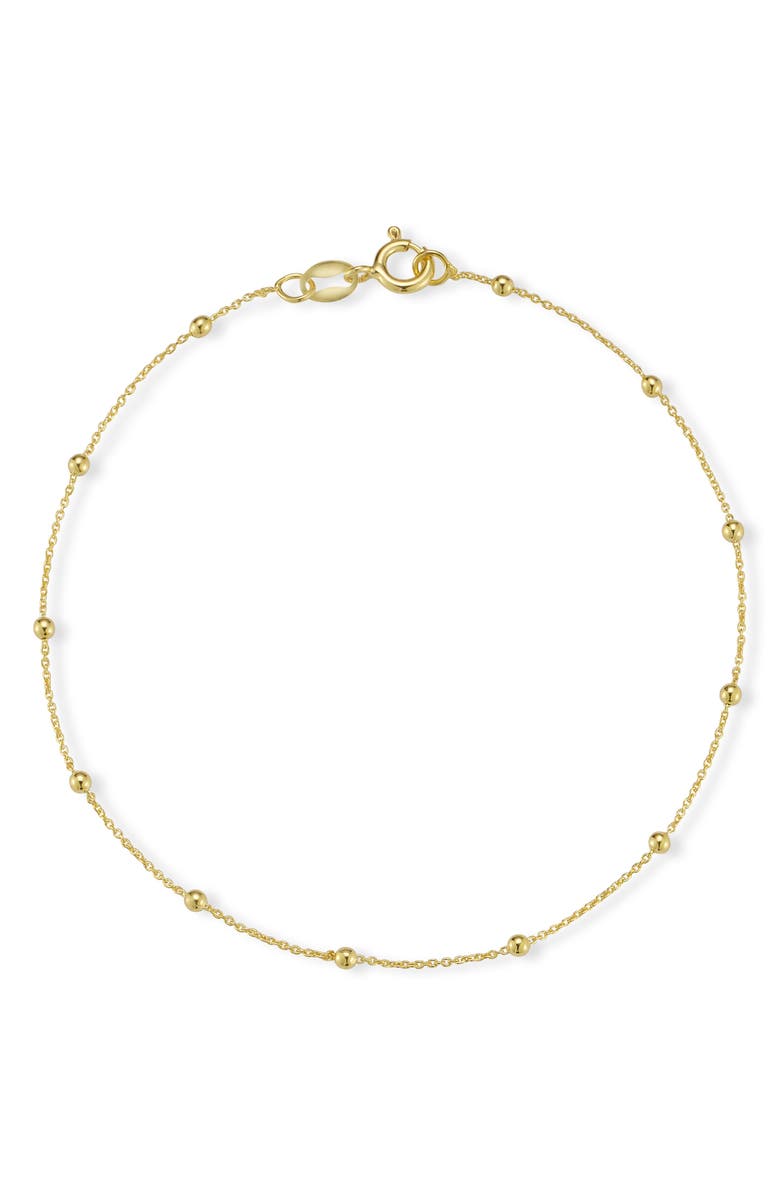 GLAZE JEWELRY 2mm Ball Station Anklet, Main, color, Gold - 8 Inch