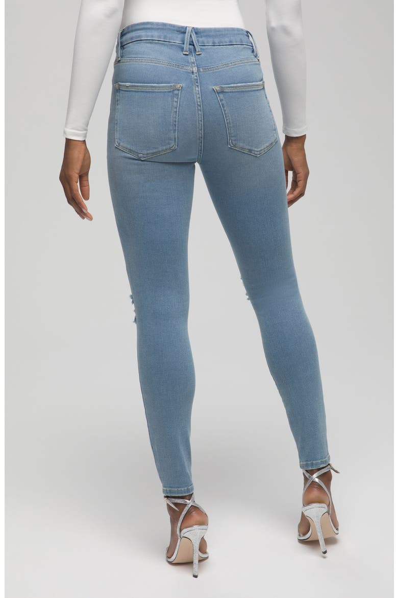 Good Legs High Waist Ripped Ankle Skinny Jeans, Alternate, color, BLUE523