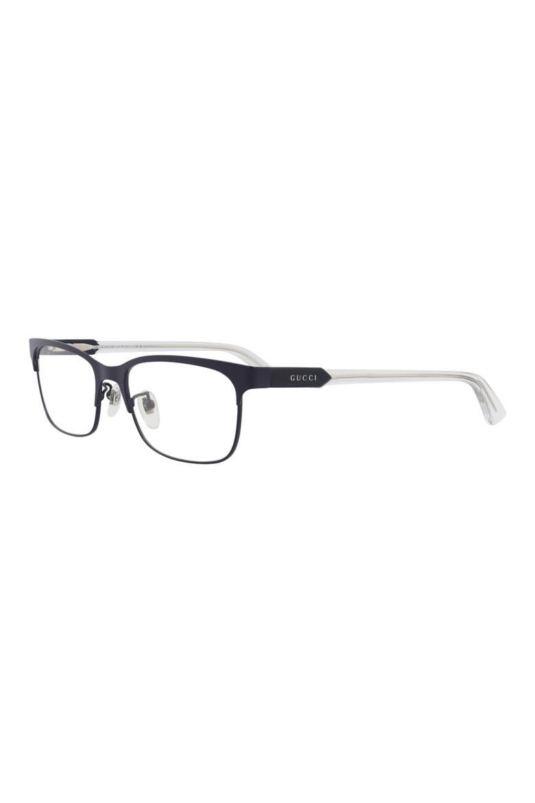56mm Rectangular Optical Glasses, Alternate, color, BLUE BLUE TRANSPARENT