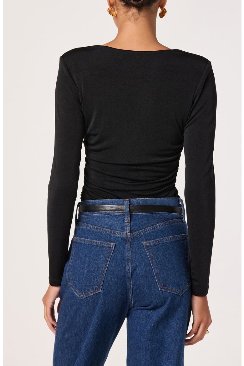 Wire Ruched Top, Alternate, color, BLACK