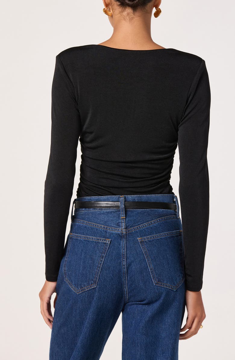 ASTR the Label Wire Ruched Top, Alternate, color, Black