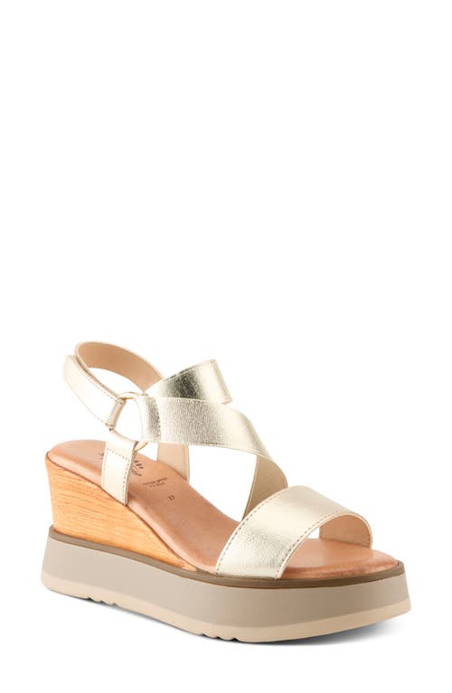 Spring Step Nataly Wedge Platform Sandal In Gold