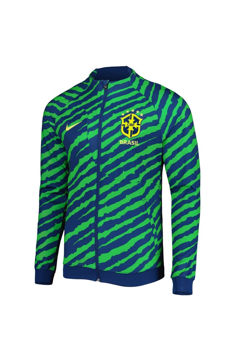 Nike Men's Nike Blue/Green Brazil National Team 2022 Academy Pro Anthem Performance Raglan Full-Zip Jacket, Alternate, color, Blue