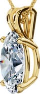 Bliss Diamond Oval Solitaire Diamond 4-Prong Pendant 14k Gold 18" Necklace Lab Grown