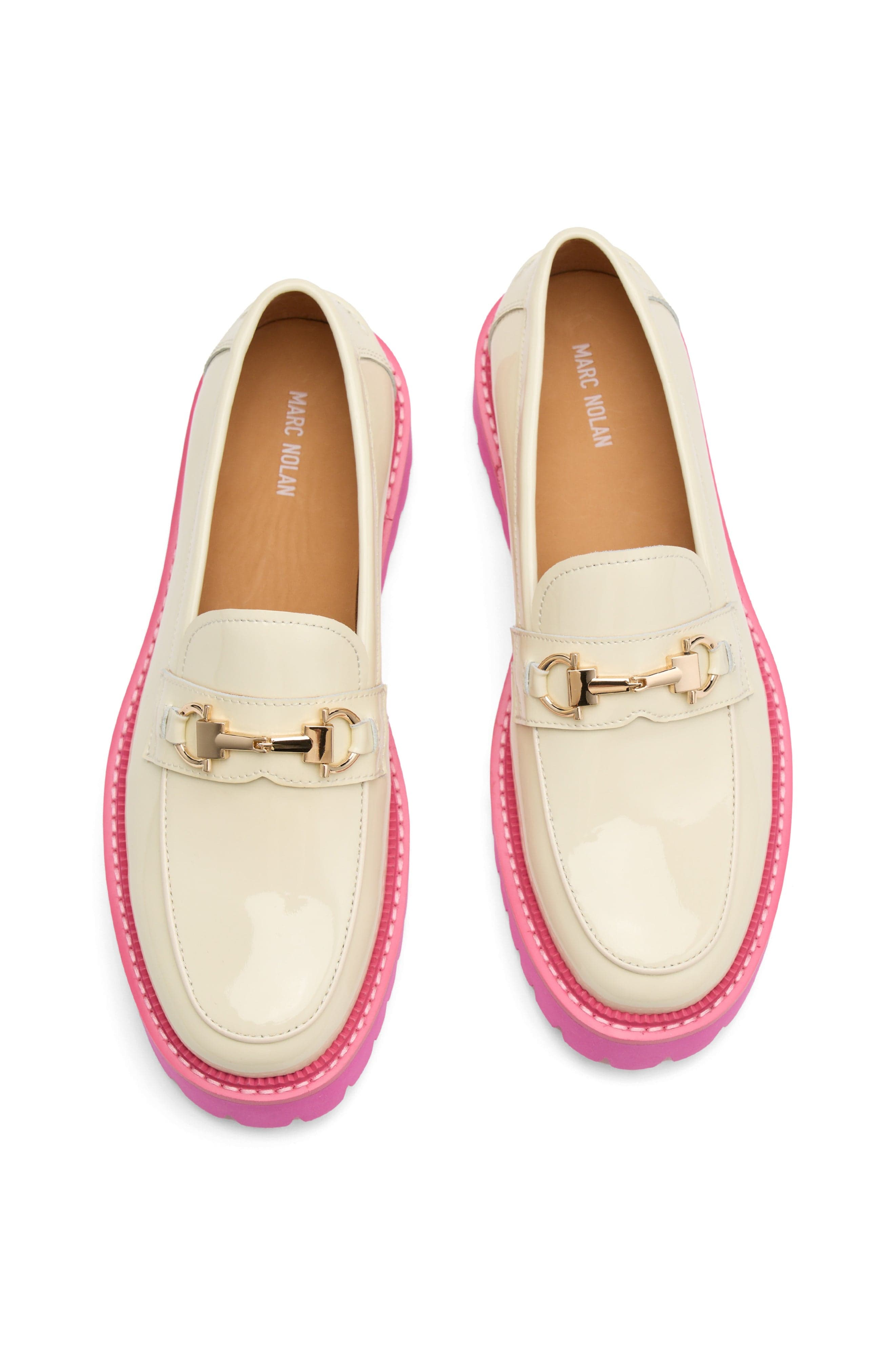 Ms. Boulevard Leather Bit Loafers, Alternate, color, Cream/Pink Patent