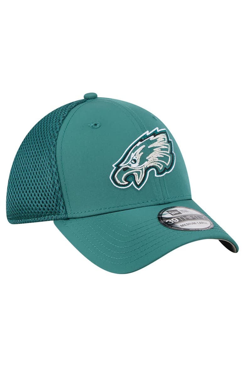 Men's New Era  Midnight Green Philadelphia Eagles Outline 39THIRTY Flex Hat, Alternate, color, Green