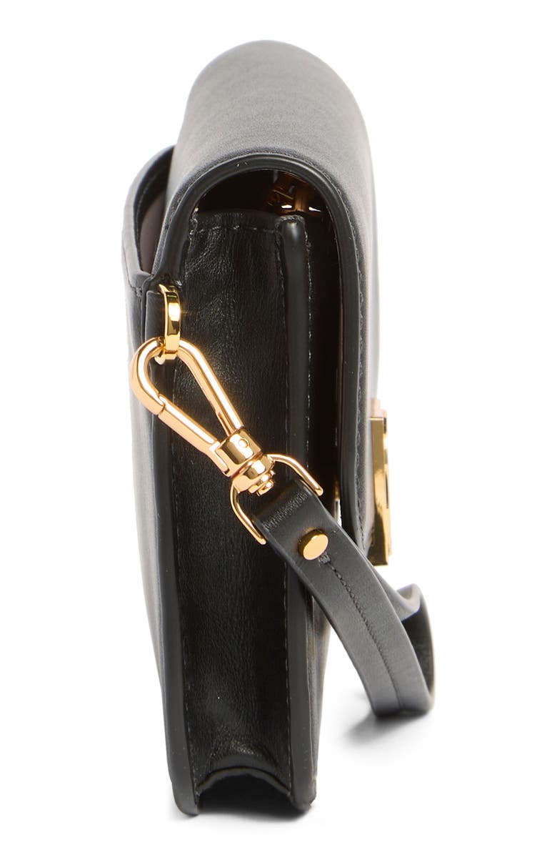 Kate Spade New York dakota smooth leather flap wristlet, Alternate, color, Black