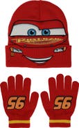 USPA ACCESSORIES Kids' Cars Lightning McQueen Beanie & Gloves Set