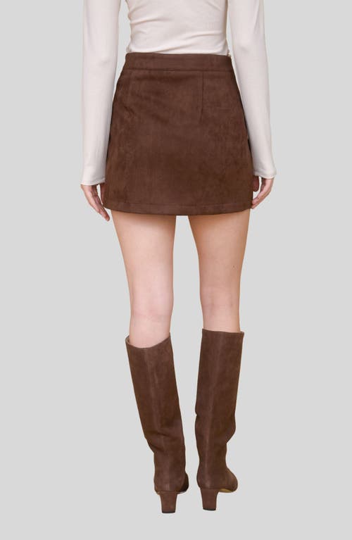 Blu Pepper Faux Suede Miniskirt In Brown