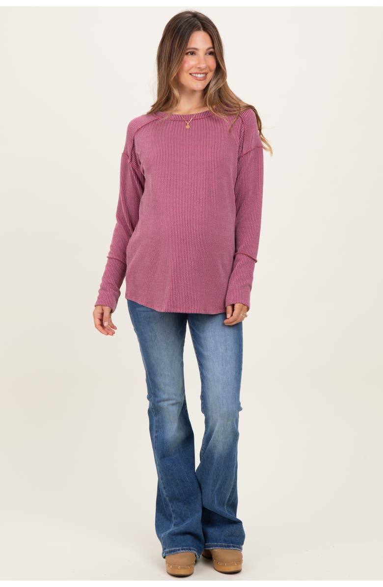 PinkBlush Lightly Distressed Maternity Flare Jeans, Alternate, color, Blue