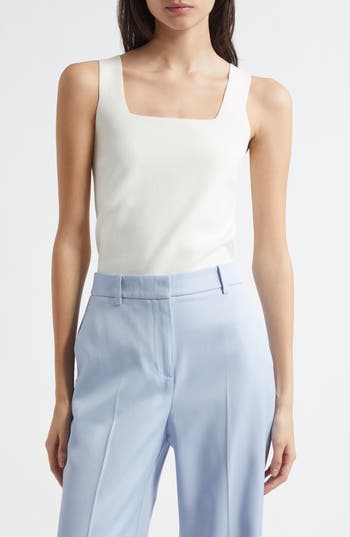 Reiss Laurie Square Neckjersey Bodysuit In White In White