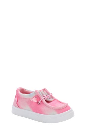 Shop Oomphies Kids' Parker Floral Print Sneaker In Pink Tye Dye