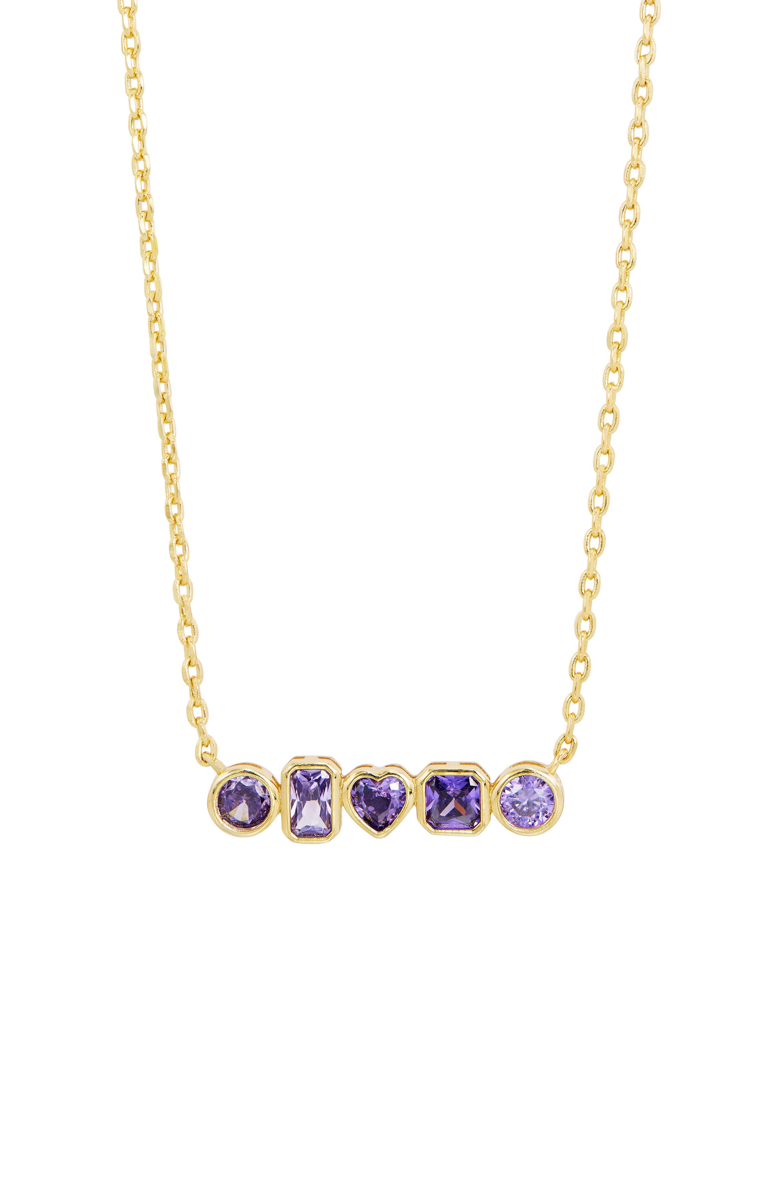 Bezel Set Multi Shape Necklace
