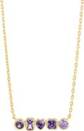 SAVVY CIE JEWELS Bezel Set Multi Shape Necklace