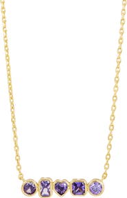 SAVVY CIE JEWELS Bezel Set Multi Shape Necklace