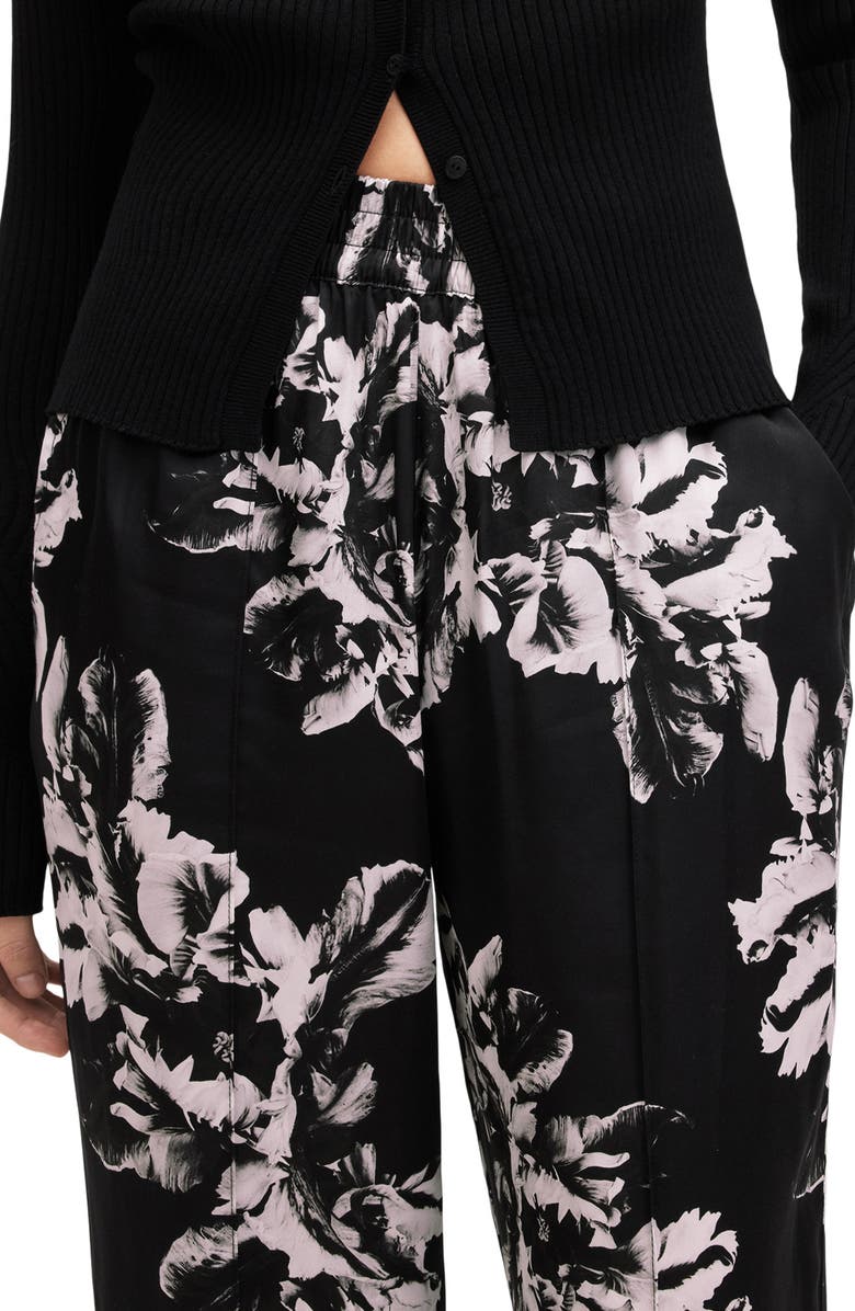 AllSaints Charli Floral Satin Pants, Alternate, color, 
