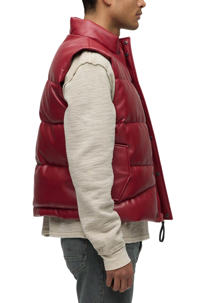Hudson Jeans Faux Leather Puffer Vest, Alternate, color, 