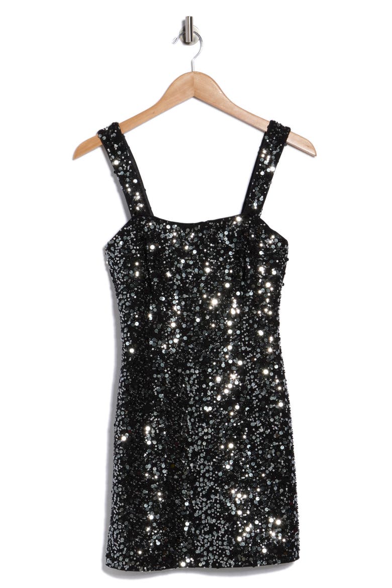 Benson Sequin Minidress, Alternate, color, BLACK