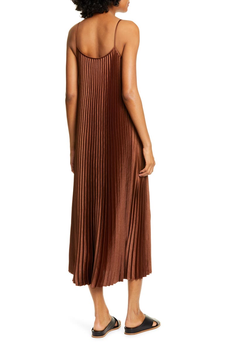 Pleated Satin Slipdress, Alternate, color, SYCAMORE SEED