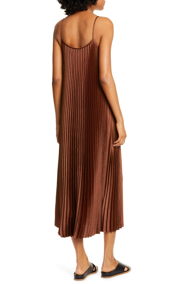 Vince Pleated Satin Slipdress, Alternate, color, 