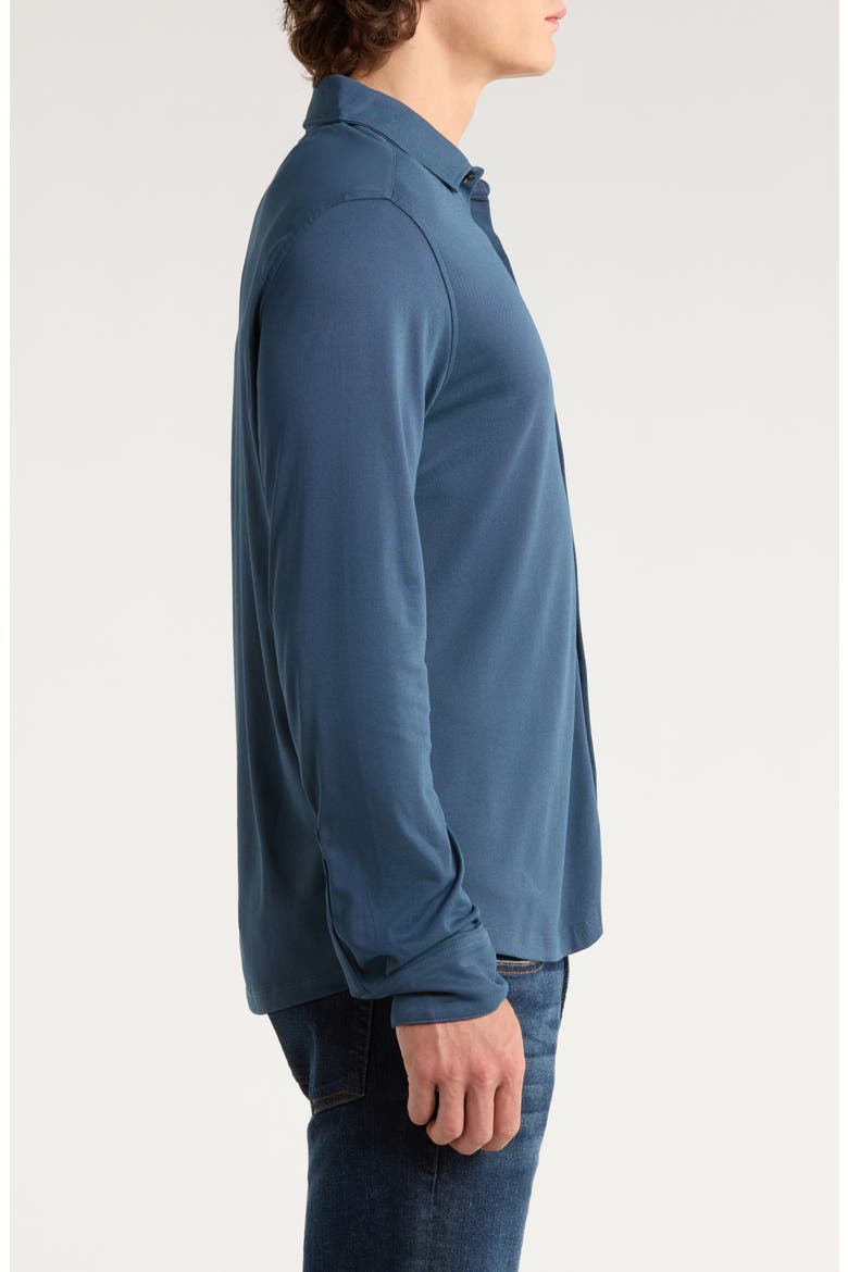 Northpark Knit Button-Up Shirt, Alternate, color, ORION BLUE