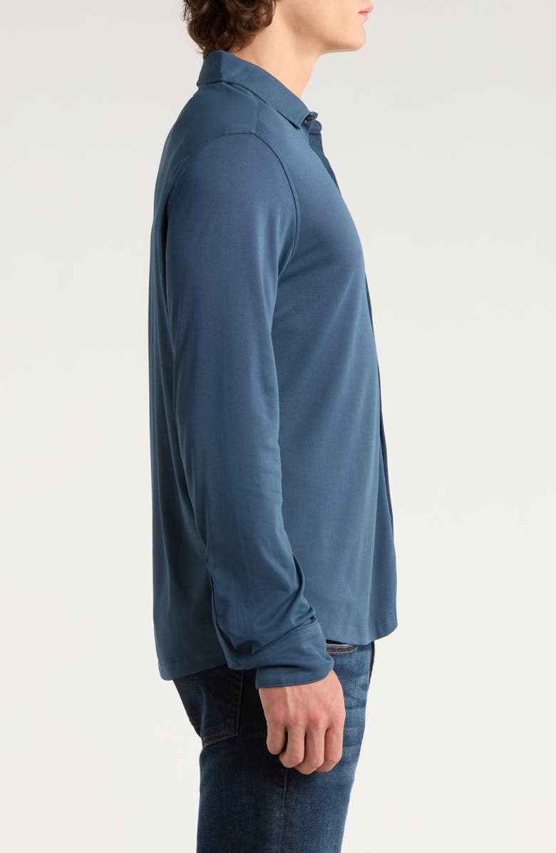 Robert Barakett Northpark Knit Button-Up Shirt, Alternate, color, Orion Blue