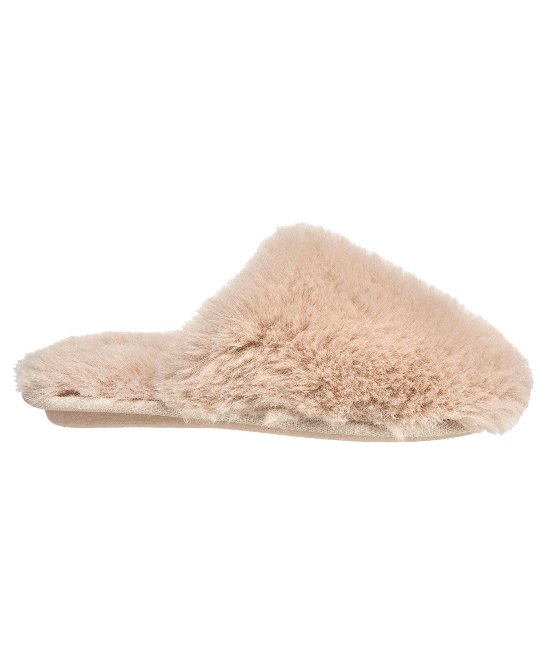 Faux Fur Closed Scuff Slipper, Alternate, color, Sand