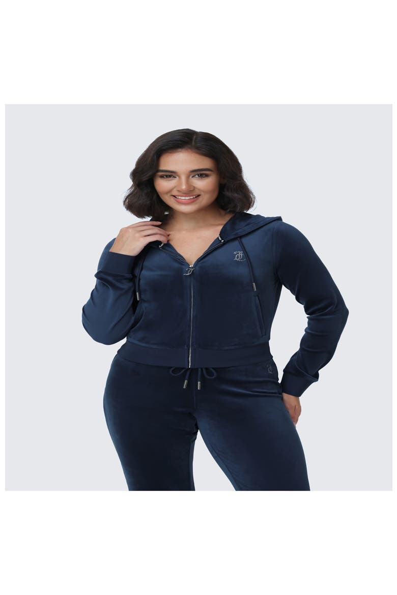Luxe Velour Juicy Hoodie With Double Bling, Main, color, REGAL BLUE