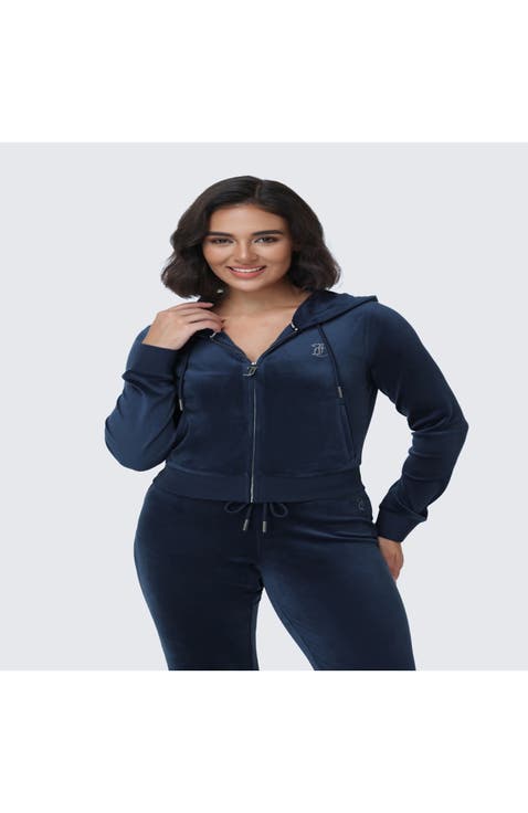 Luxe Velour Juicy Hoodie With Double Bling