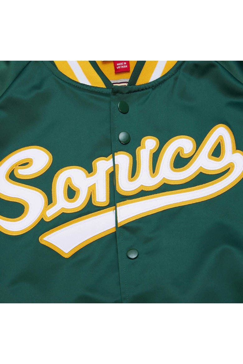 Men's Mitchell & Ness Green Seattle SuperSonics Hardwood Classics  Throwback Wordmark Raglan Full-Snap Jacket, Alternate, color, Green